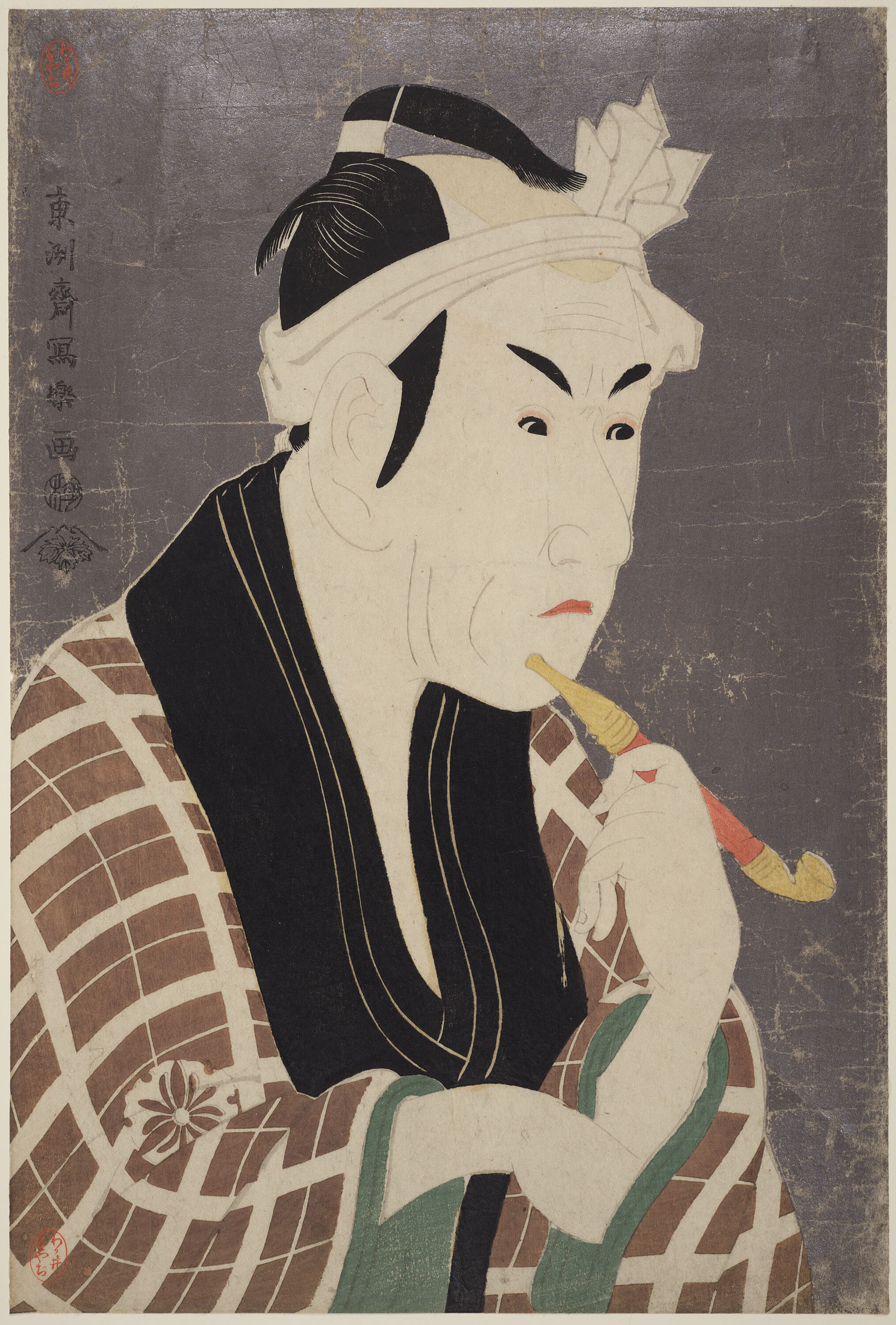 Japanese print depicting an actor in traditional Edo period garments