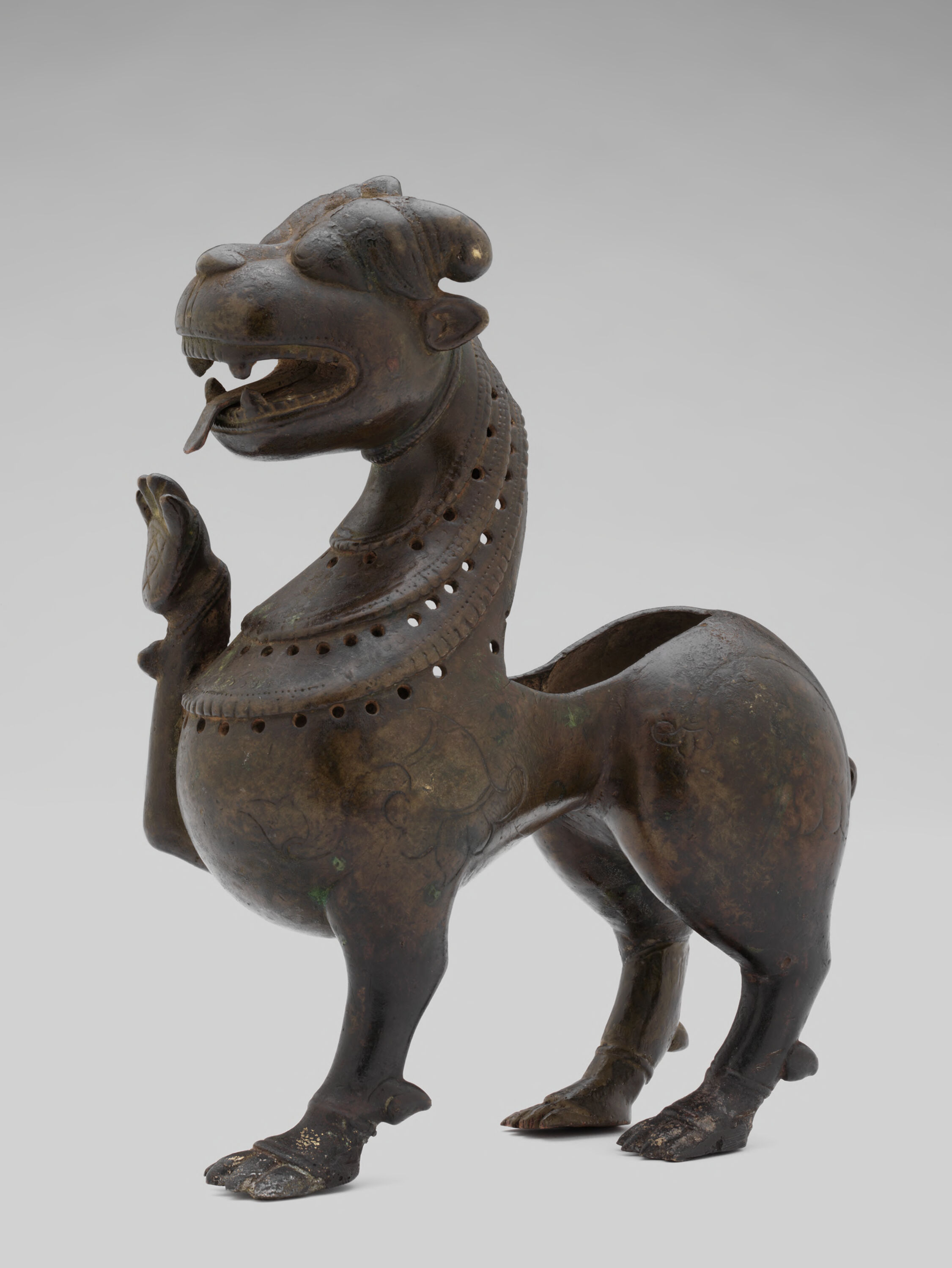 A lion-shaped incense burner from the Harvard Art Museums