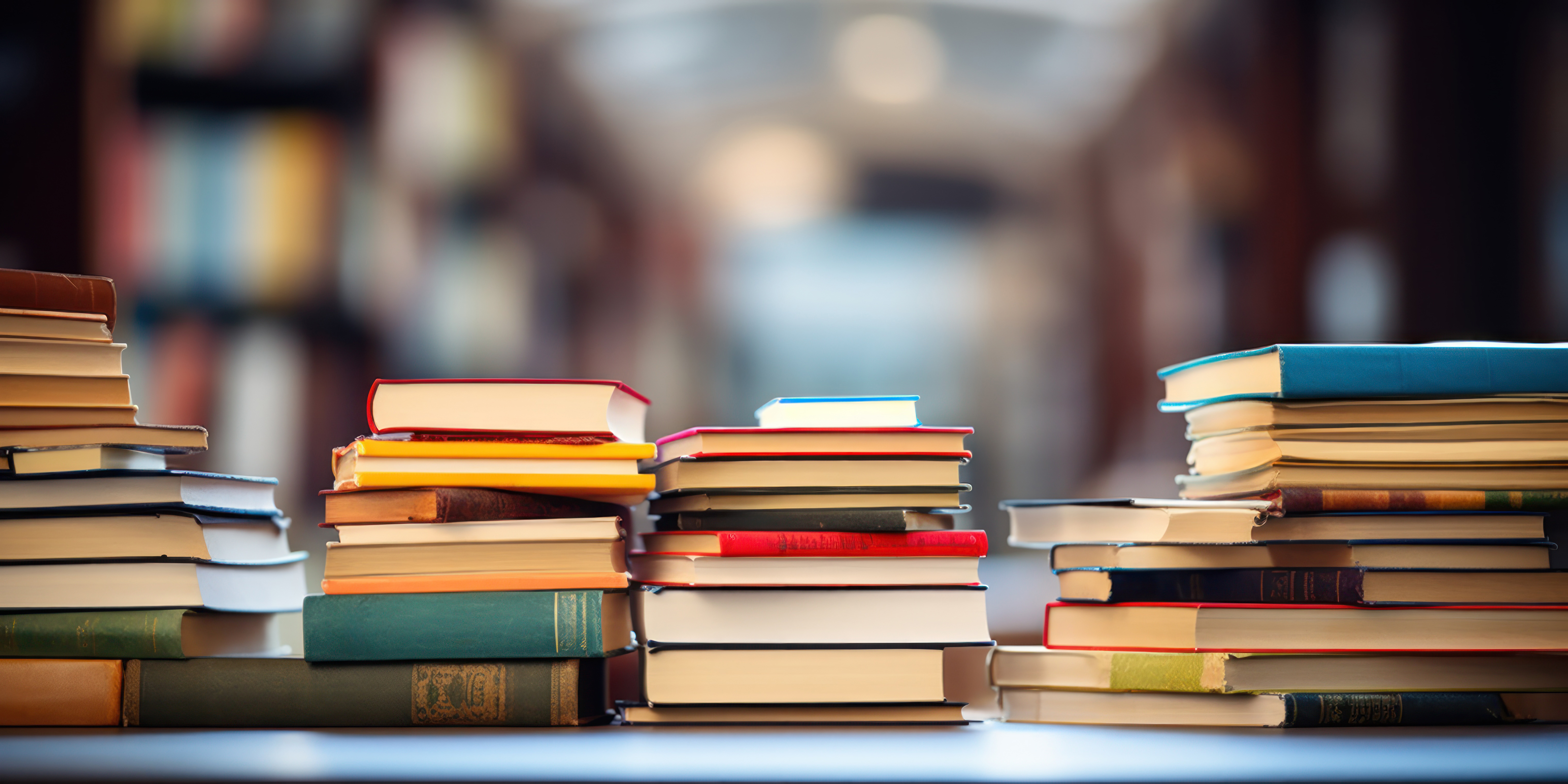 a stack of books on a table